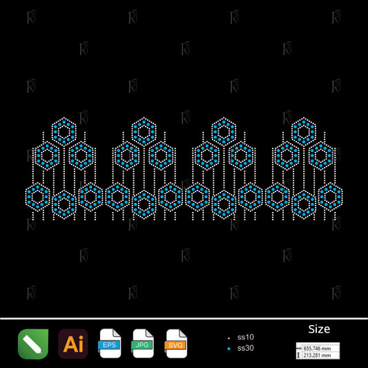 Honeycomb Border Rhinestone Design – Premium Rhinestone Design by Rhinestone1