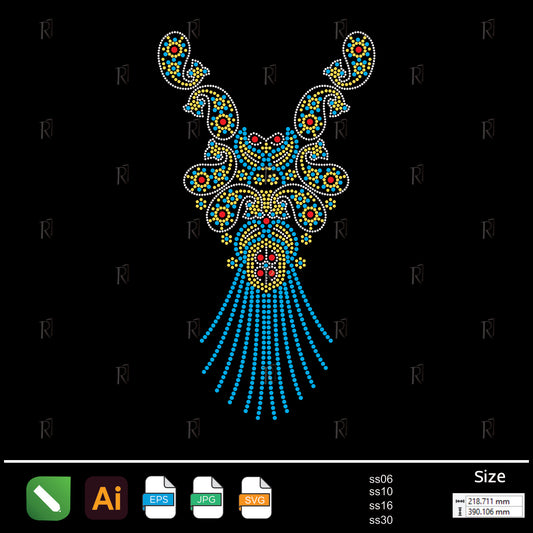 Royal Ethnic Cascade Rhinestone – Premium Rhinestone Design by Rhinestone1