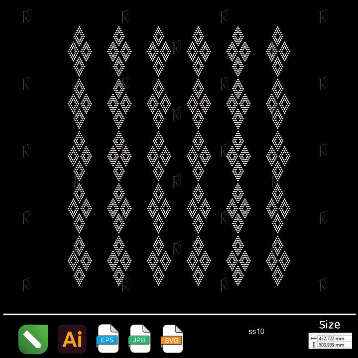 Diamond Column Border Rhinestone – Premium Rhinestone Design by Rhinestone1