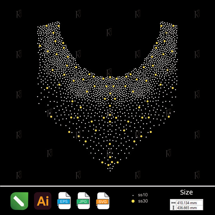 Elegant Rhinestone Collar Gradient – Premium Rhinestone Design by Rhinestone1