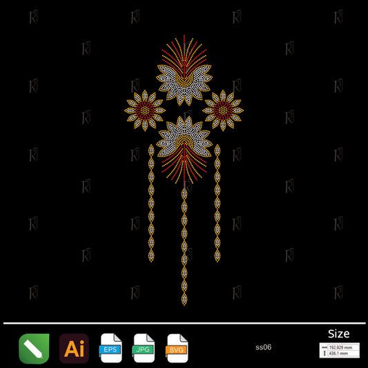 Regal Floral Drop Rhinestone – Premium Rhinestone Design by Rhinestone1