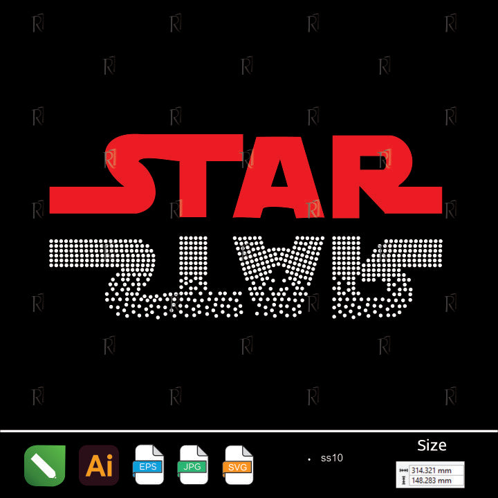 STAR WARS Rhinestone Logo – Premium Rhinestone Design by Rhinestone1