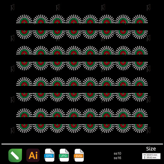 Festive Radiant Border Rhinestone – Premium Rhinestone Design by Rhinestone1