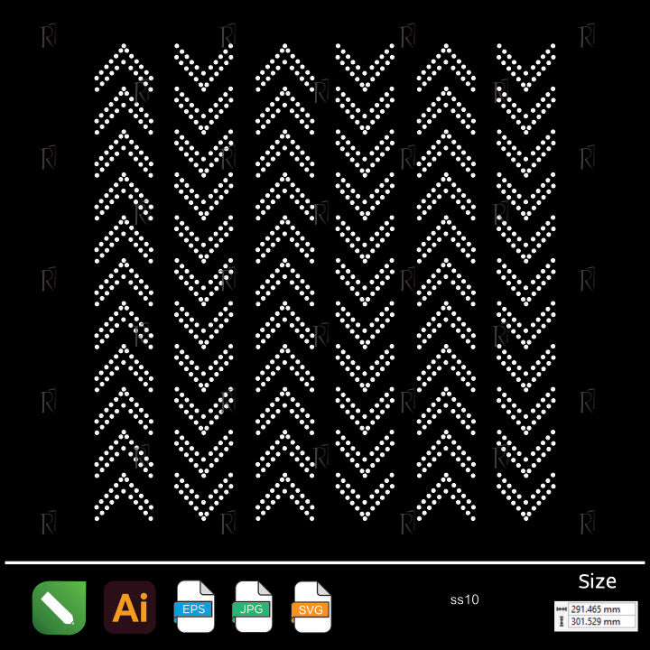 Chevron Arrows Pattern Rhinestone – Premium Rhinestone Design by Rhinestone1