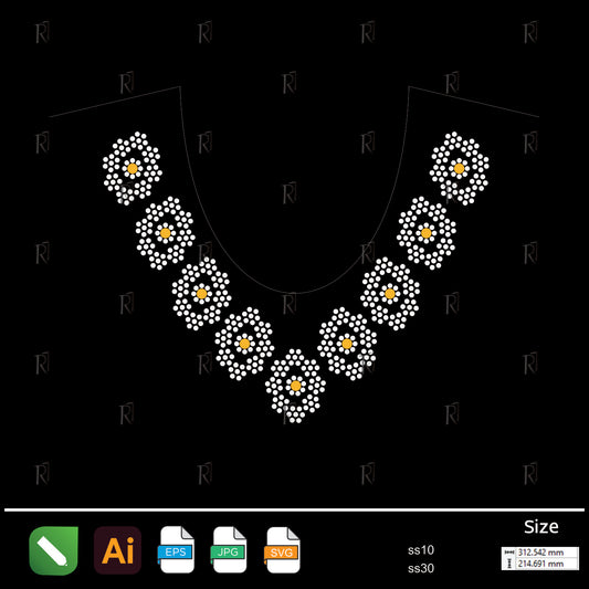 Daisy Chain Collar Rhinestone1 – Premium Rhinestone Design by Rhinestone1