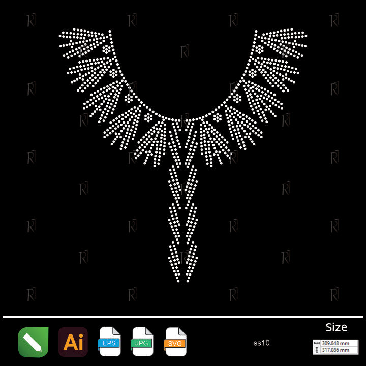 Radiant Feather Necklace Rhinestone – Premium Rhinestone Design by Rhinestone1