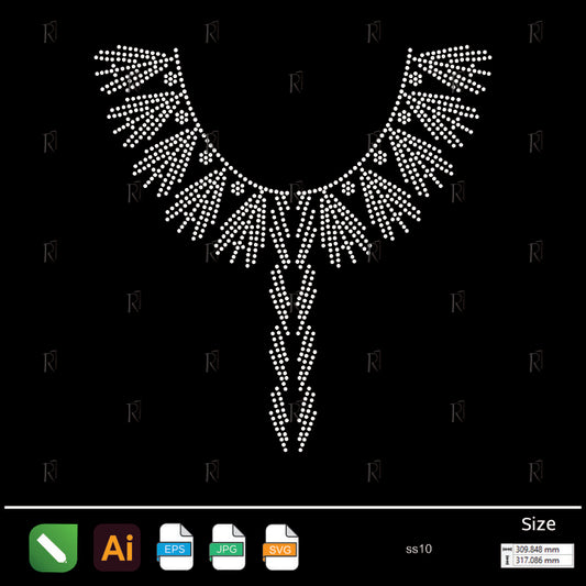 Radiant Feather Necklace Rhinestone – Premium Rhinestone Design by Rhinestone1