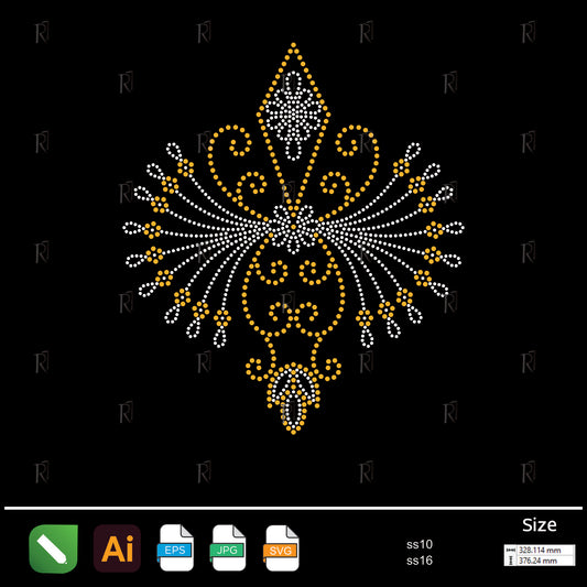 Royal Crest Ornamental Rhinestone – Premium Rhinestone Design by Rhinestone1