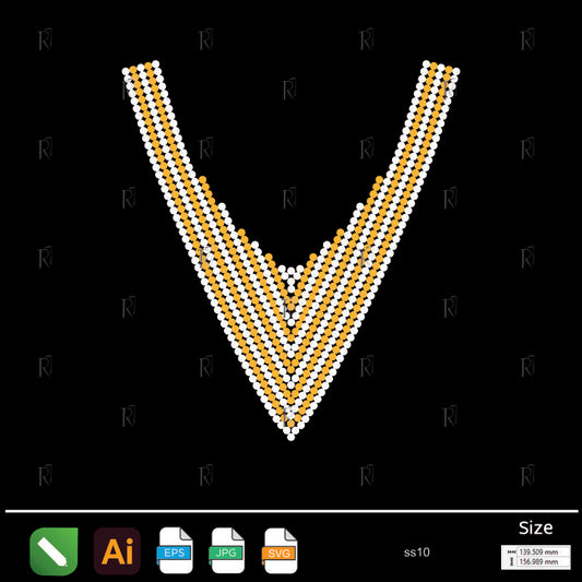 Layered V-Neck Rhinestone – Premium Rhinestone Design by Rhinestone1