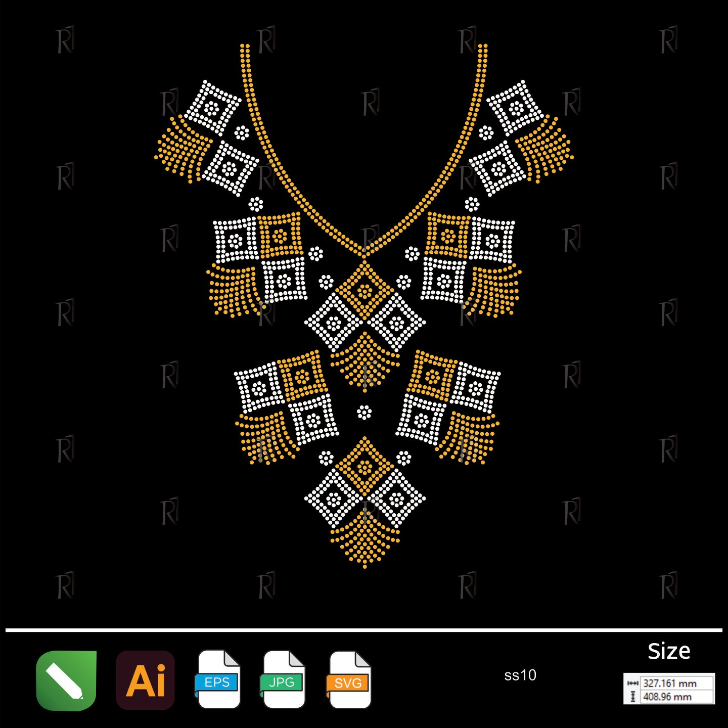 Royal Diamond Necklace Rhinestone – Premium Rhinestone Design by Rhinestone1
