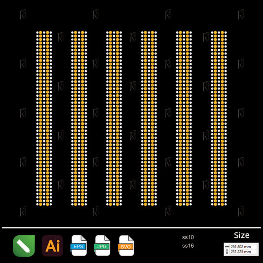 Parallel Stripe Border Rhinestone – Premium Rhinestone Design by Rhinestone1