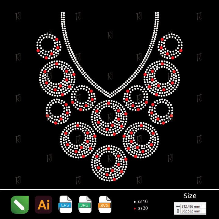 Circle Cascade Necklace Rhinestone – Premium Rhinestone Design by Rhinestone1