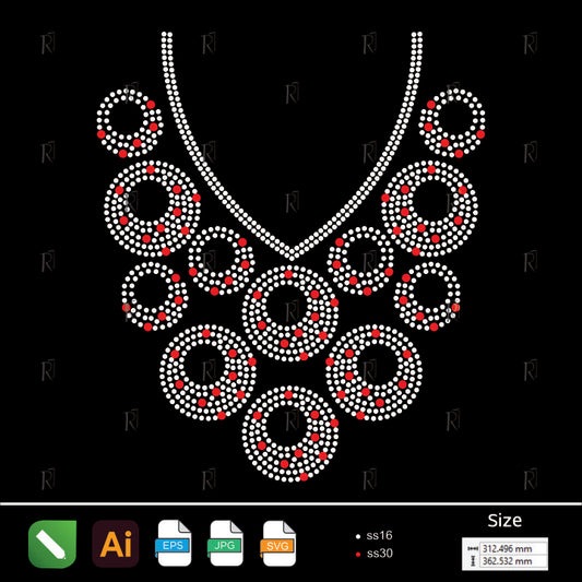 Circle Cascade Necklace Rhinestone – Premium Rhinestone Design by Rhinestone1