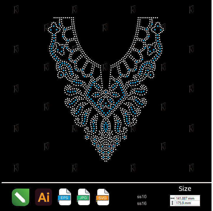 Imperial Lace Neckline Rhinestone – Premium Rhinestone Design by Rhinestone1