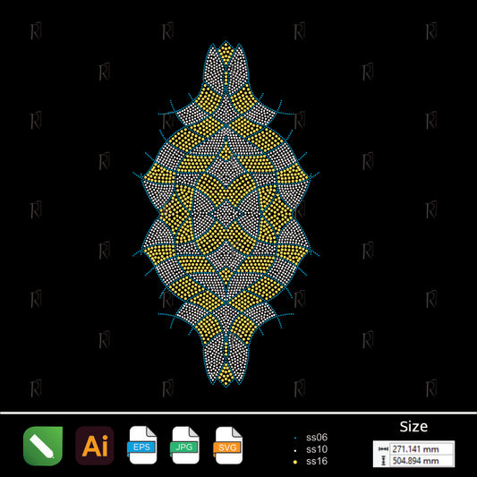Royal Lattice Rhinestone Panel – Premium Rhinestone Design by Rhinestone1