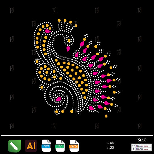 Royal Peacock Rhinestone1 – Premium Rhinestone Design by Rhinestone1