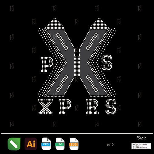 XPRS Geometric Bold Rhinestone – Premium Rhinestone Design by Rhinestone1