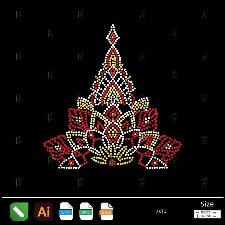 Regal Lotus Crown Rhinestone – Premium Rhinestone Design by Rhinestone1