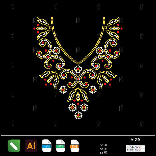 Royal Bloom Necklace Design – Premium Rhinestone Design by Rhinestone1