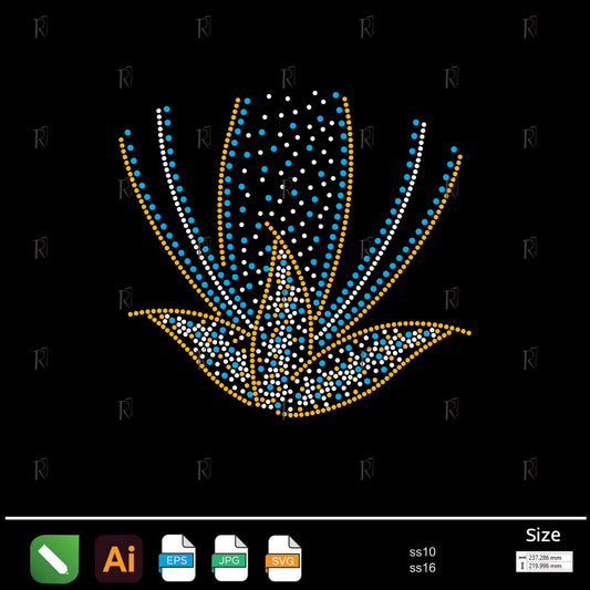 Golden Bloom Petal Rhinestone – Premium Rhinestone Design by Rhinestone1