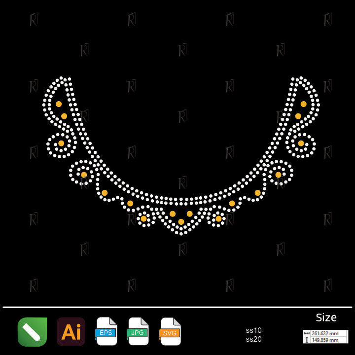 Elegant Curved Collar Rhinestone – Premium Rhinestone Design by Rhinestone1