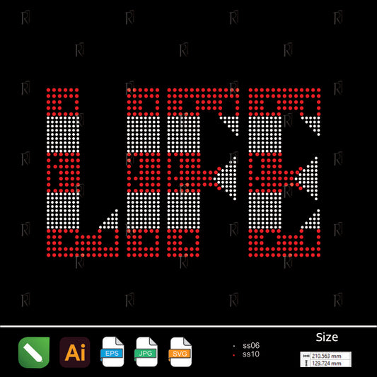 LIFE Bold Rhinestone Design – Premium Rhinestone Design by Rhinestone1