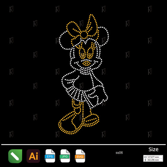 Cartoon Minnie Character Rhinestone – Premium Rhinestone Design by Rhinestone1