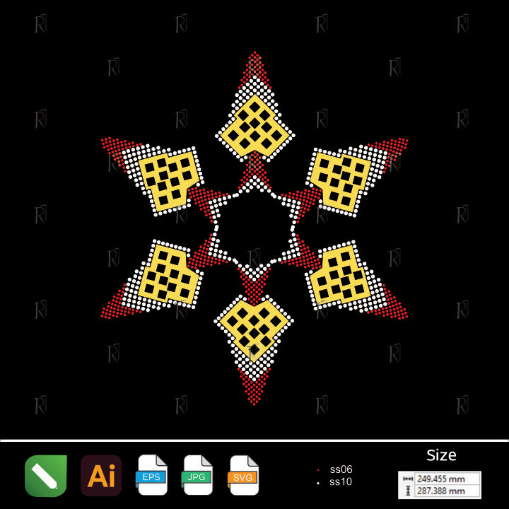 Geometric Star Rhinestone Design – Premium Rhinestone Design by Rhinestone1