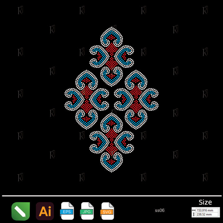 Interlocked Heart Mosaic Rhinestone – Premium Rhinestone Design by Rhinestone1