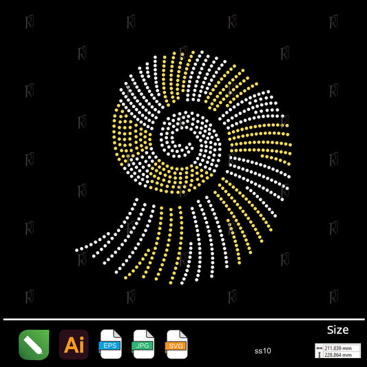 Golden Spiral Flow Rhinestone – Premium Rhinestone Design by Rhinestone1