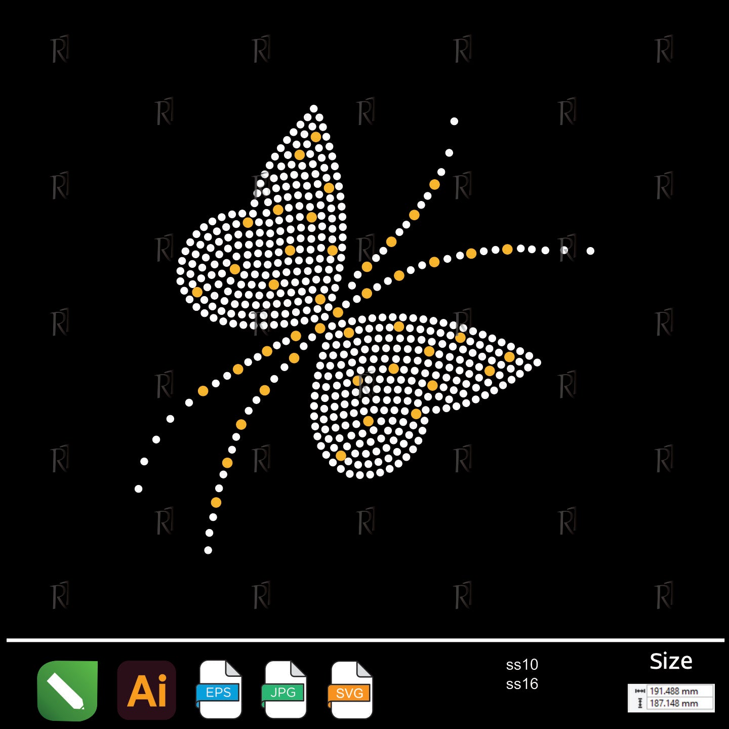 Golden Butterfly Rhinestone1 – Premium Rhinestone Design by Rhinestone1