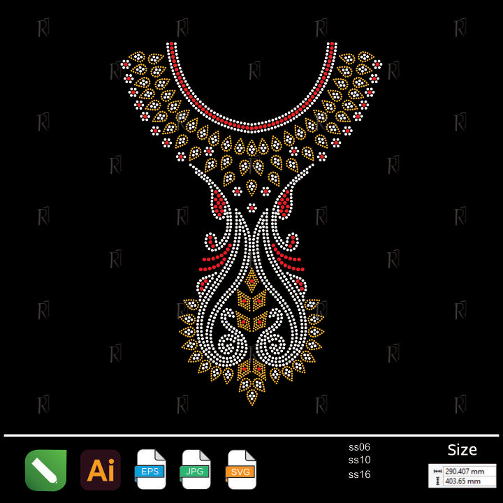 Royal Necklace Rhinestone – Premium Rhinestone Design by Rhinestone1