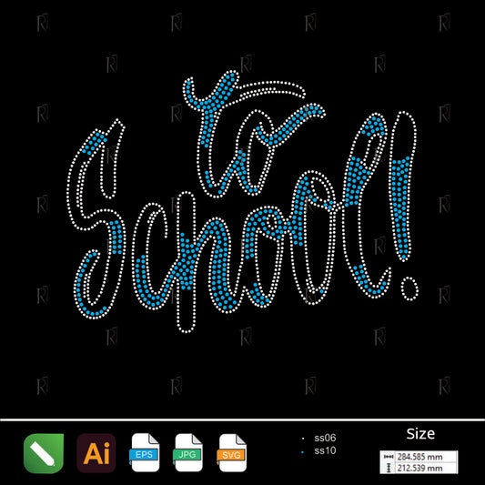 Back to School Script – Premium Rhinestone Design by Rhinestone1
