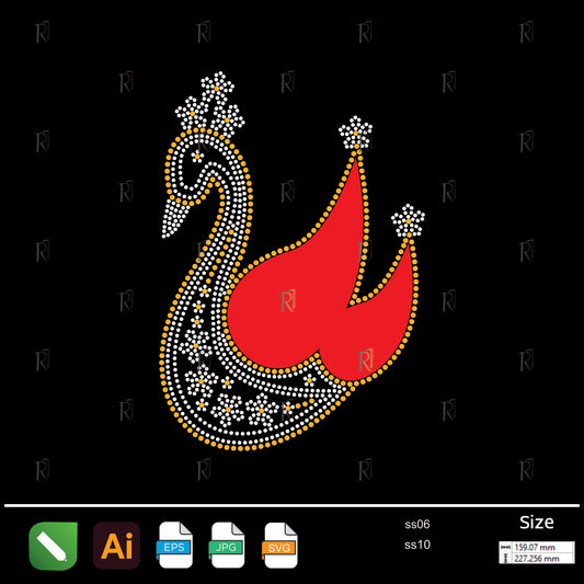 Royal Swan Rhinestone – Premium Rhinestone Design by Rhinestone1