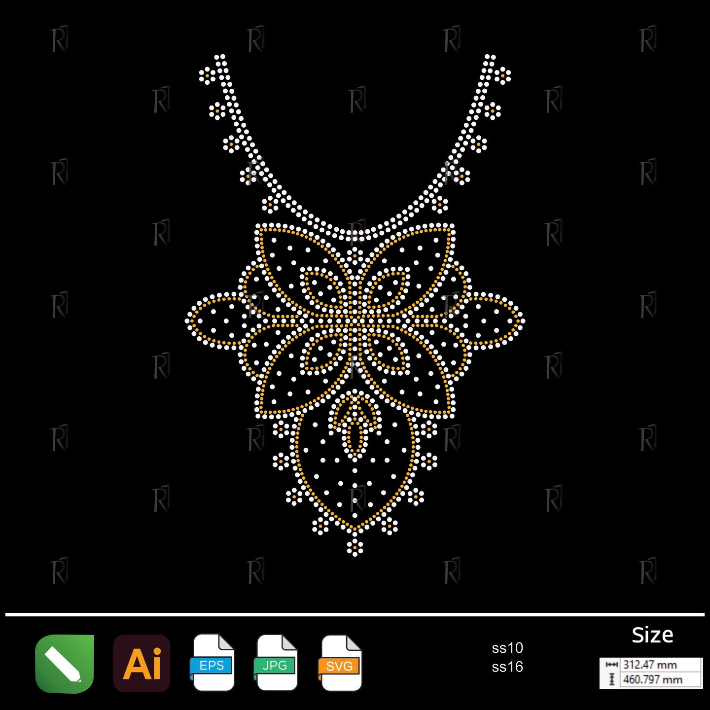 Golden Petal Pendant Necklace Rhinestone – Premium Rhinestone Design by Rhinestone1