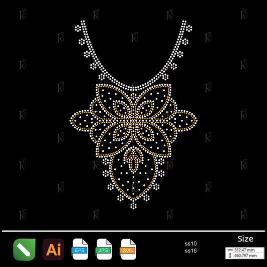 Golden Petal Pendant Necklace Rhinestone – Premium Rhinestone Design by Rhinestone1