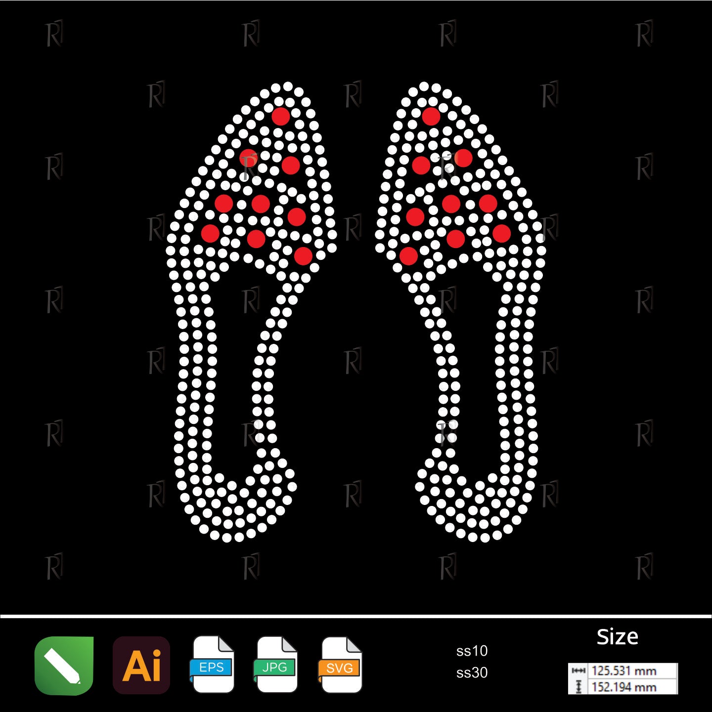 Chic Heels Silhouette – Premium Rhinestone Design by Rhinestone1