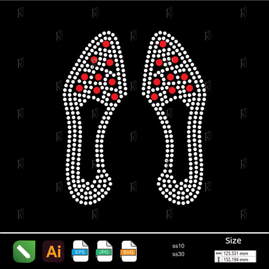 Chic Heels Silhouette – Premium Rhinestone Design by Rhinestone1