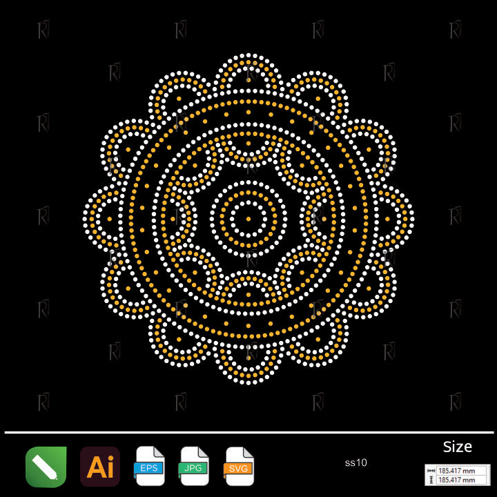 Golden Mandala Bloom Rhinestone – Premium Rhinestone Design by Rhinestone1