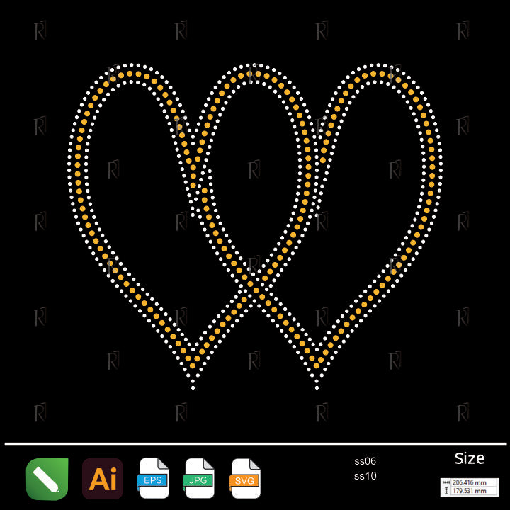 Intertwined Hearts Rhinestone – Premium Rhinestone Design by Rhinestone1