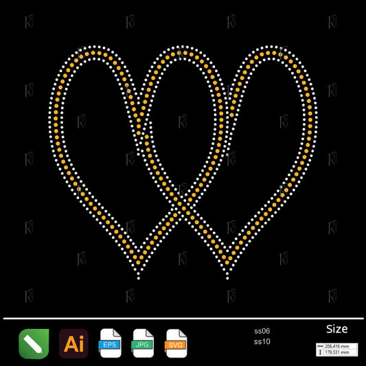 Intertwined Hearts Rhinestone – Premium Rhinestone Design by Rhinestone1