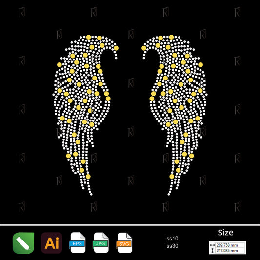 Angel Glow Wings – Premium Rhinestone Design by Rhinestone1