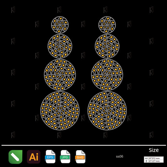 Mosaic Circles Rhinestone Pattern – Premium Rhinestone Design by Rhinestone1