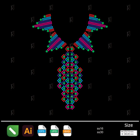 Tribal Collar Cascade Rhinestone – Premium Rhinestone Design by Rhinestone1