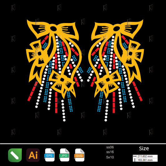 Elegant Ribbon Rhinestone Tassels – Premium Rhinestone Design by Rhinestone1