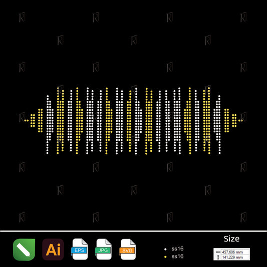 Linear Waves Rhinestone Border – Premium Rhinestone Design by Rhinestone1