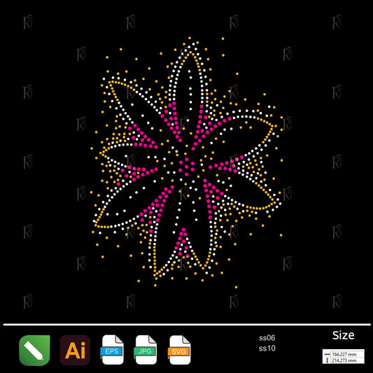 Sparkling Bloom Rhinestone – Premium Rhinestone Design by Rhinestone1