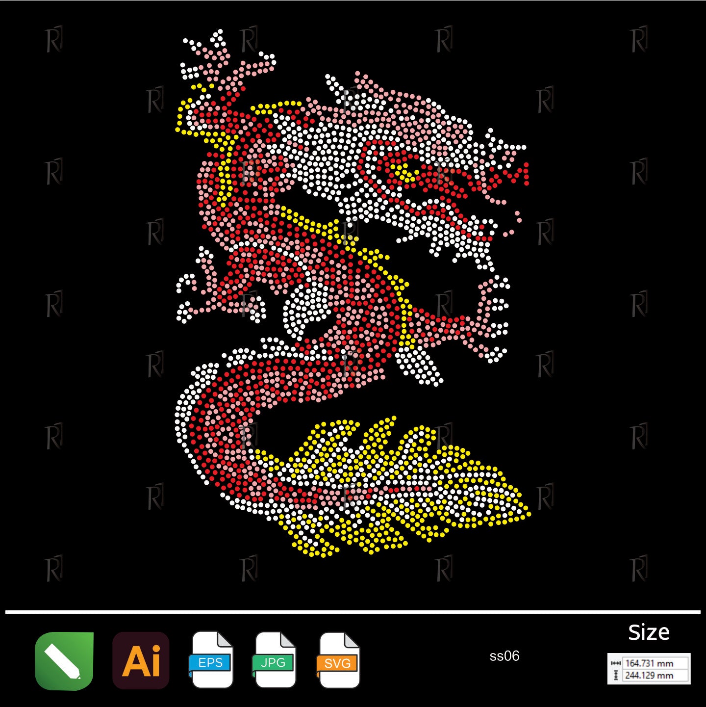 Majestic Dragon Rhinestone – Premium Rhinestone Design by Rhinestone1