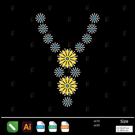 Daisy Chain Necklace Rhinestone – Premium Rhinestone Design by Rhinestone1