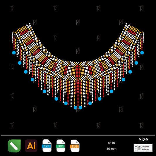 Tribal Fringe Collar Rhinestone Design – Premium Rhinestone Design by Rhinestone1